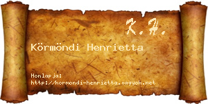 Körmöndi Henrietta névjegykártya